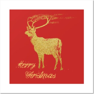 MERRY CHRISTMAS & REINDEER Posters and Art